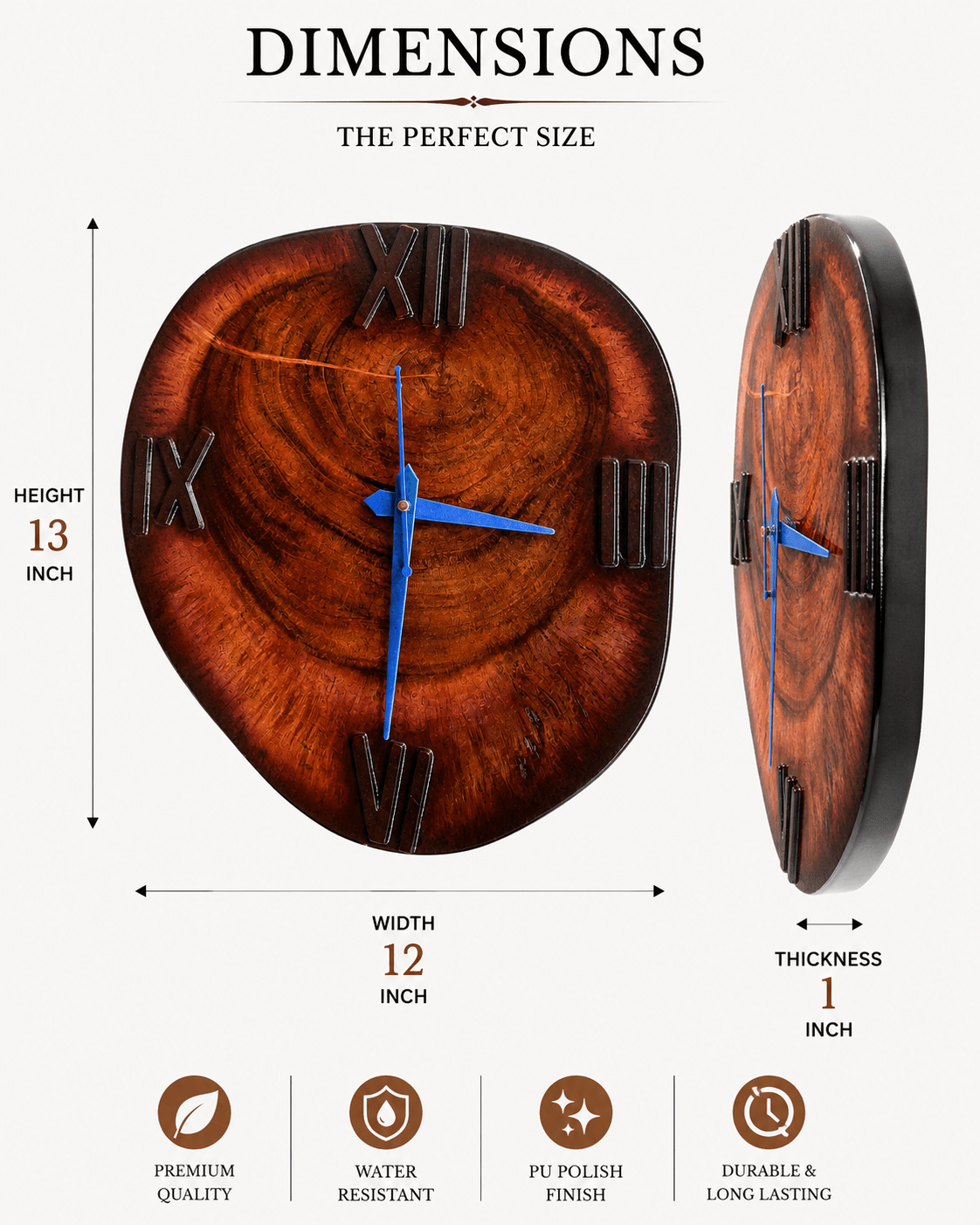 KathValo Handmade Wooden Wall Clock - KathValo