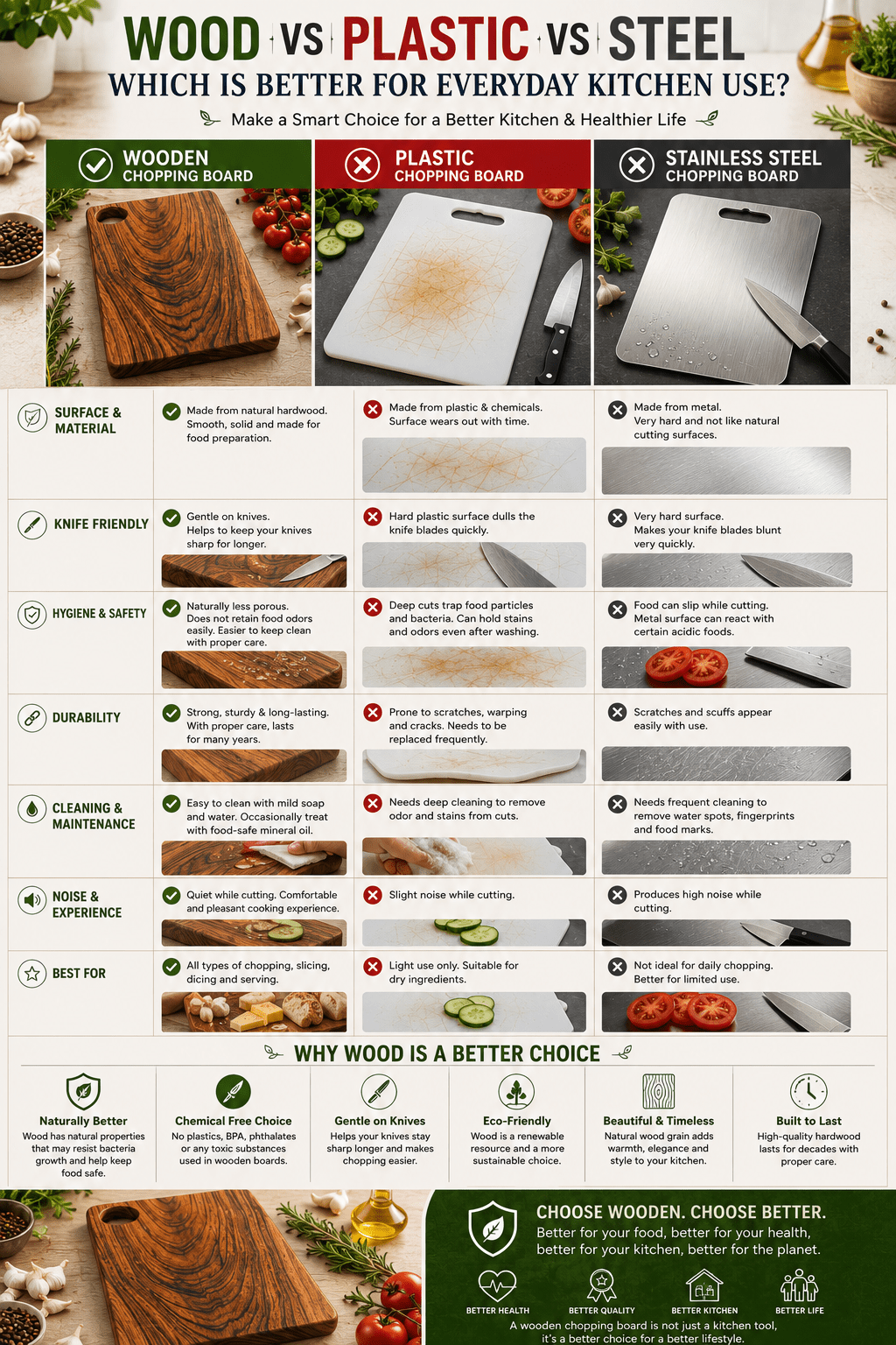 Premium Babla Wood Chopping Board with Handle | 15 × 9 × 1 Inch - KathValo