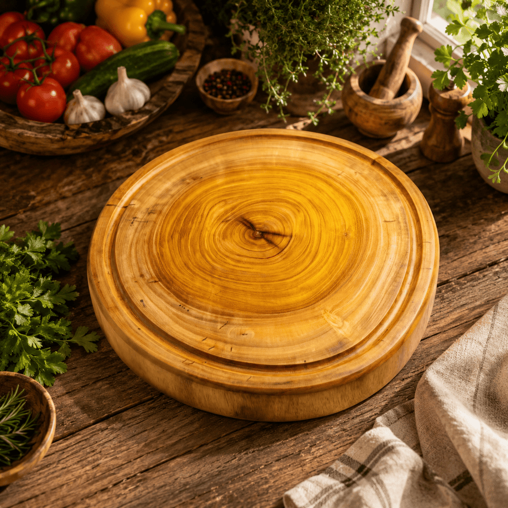 Jackfruit Wood Round Chopping Board | 11 Inch - KathValo