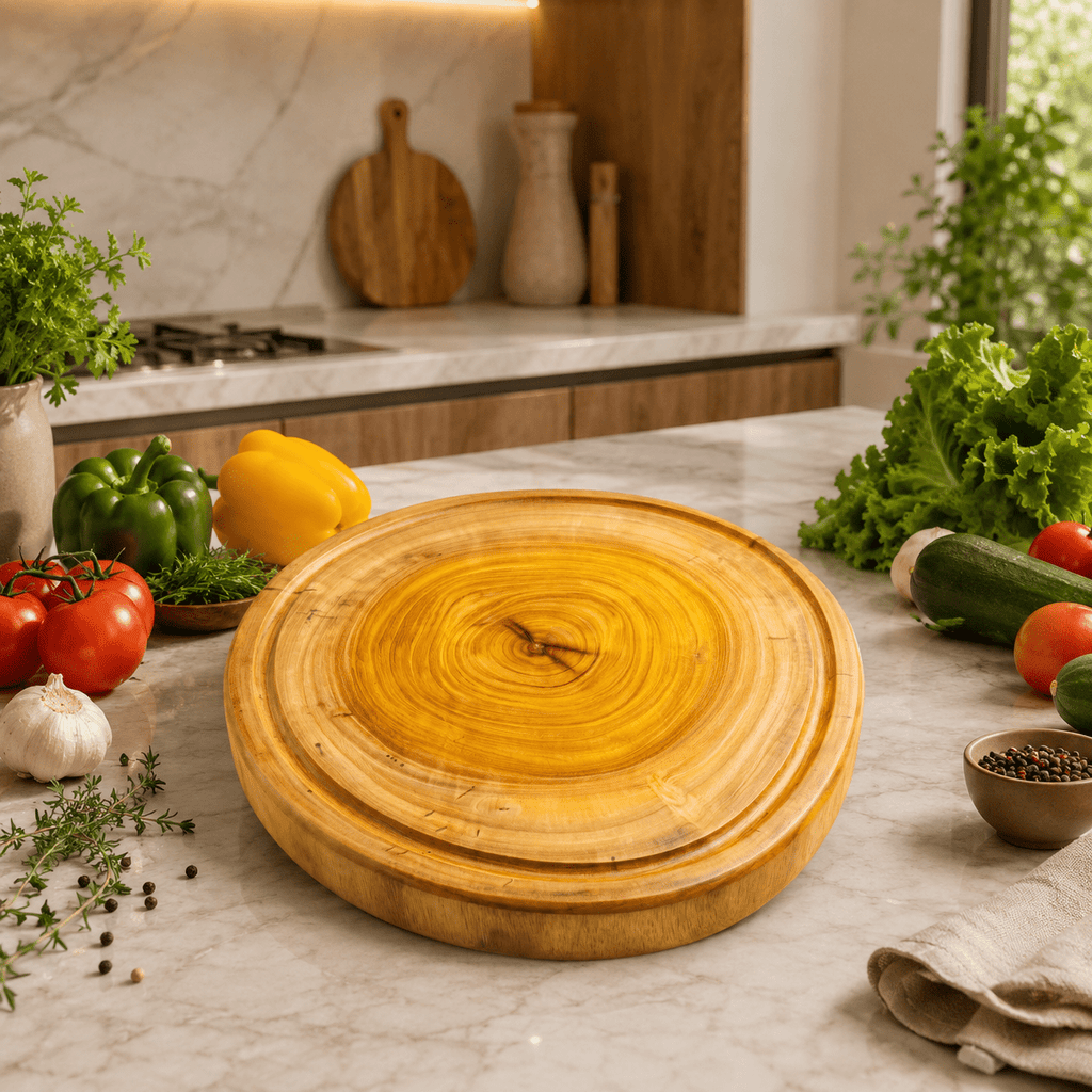 Jackfruit Wood Round Chopping Board | 11 Inch - KathValo