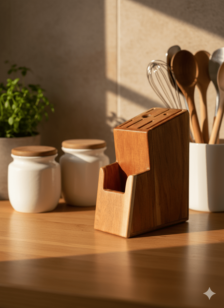 Wooden Knife Holder for Kitchen | Cutlery Organiser - KathValo