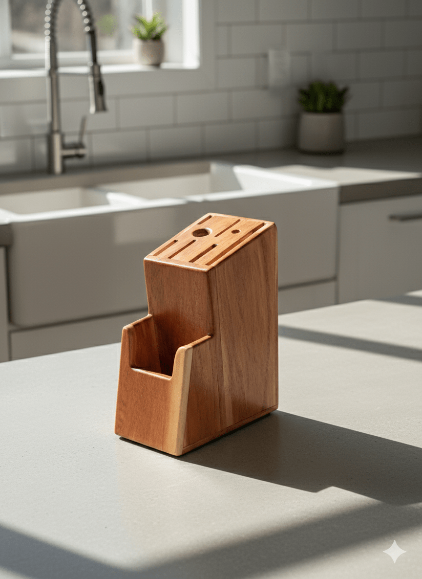 Wooden Knife Holder for Kitchen | Cutlery Organiser - KathValo