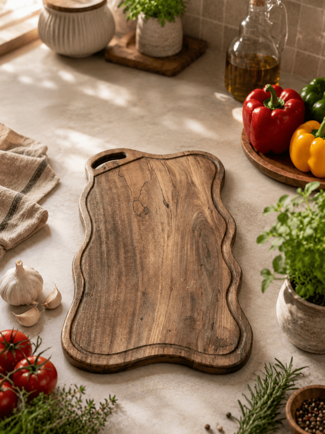 Babla Wood Chopping Board with Deep Juice Groove | 45 x 28 x 2.5 cm - KathValo