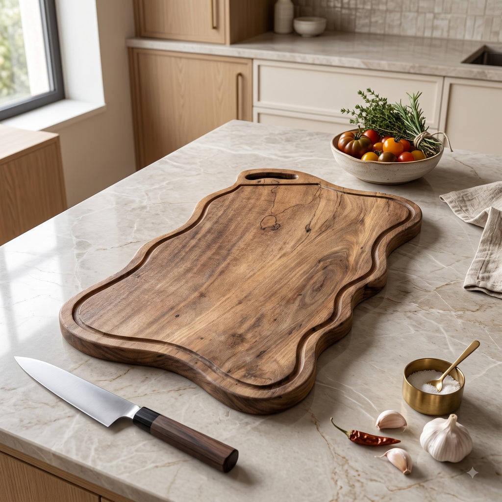 Babla Wood Chopping Board with Deep Juice Groove | 45 x 28 x 2.5 cm - KathValo