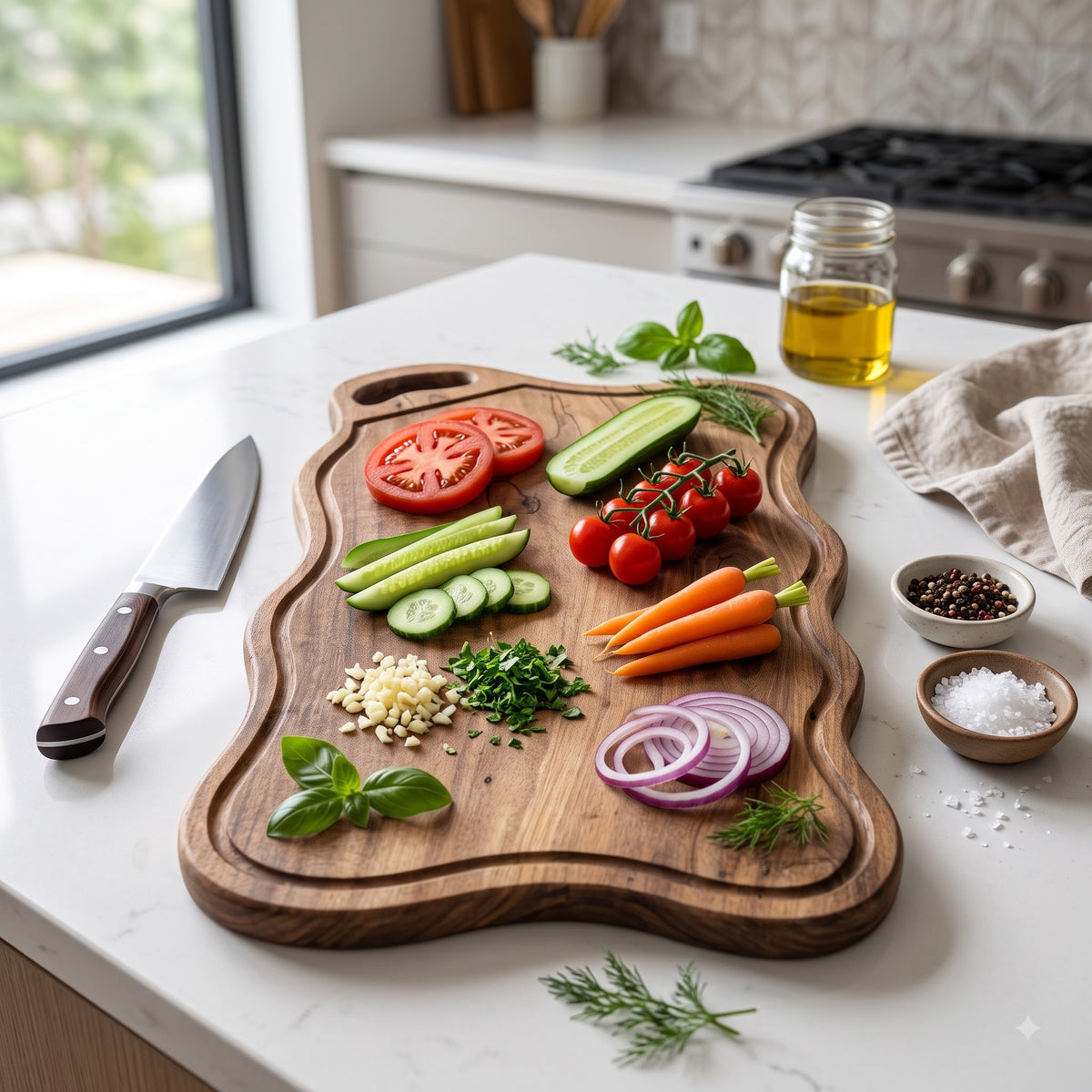 Babla Wood Chopping Board with Deep Juice Groove | 45 x 28 x 2.5 cm - KathValo