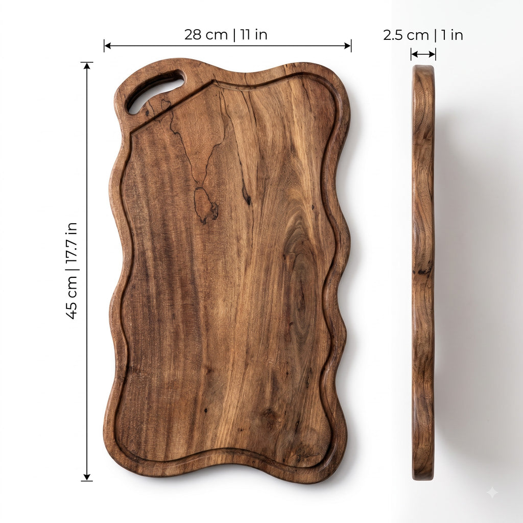 Babla Wood Chopping Board with Deep Juice Groove | 45 x 28 x 2.5 cm - KathValo
