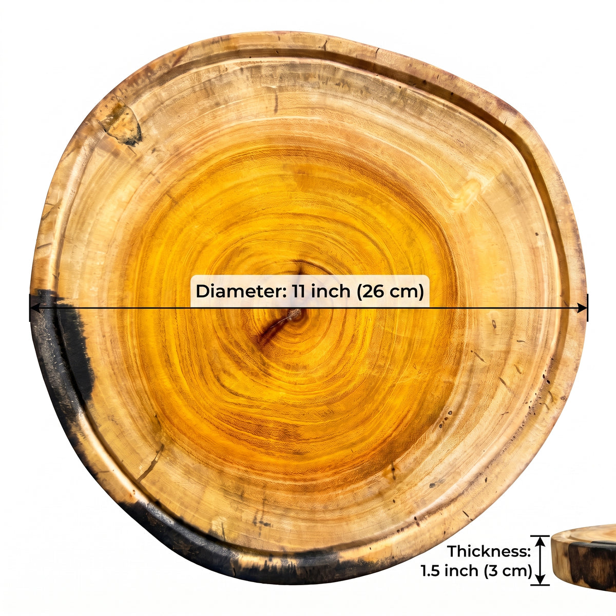 Jackfruit Wood Round Chopping Board | 11 Inch - KathValo