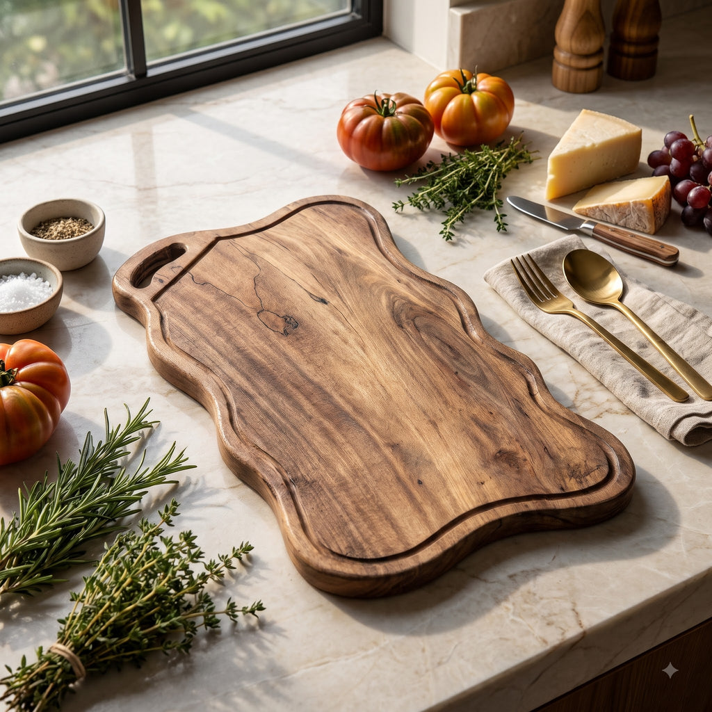 Babla Wood Chopping Board with Deep Juice Groove | 45 x 28 x 2.5 cm - KathValo