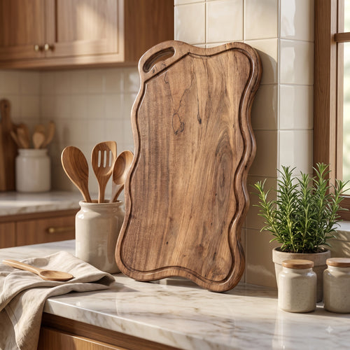 Babla Wood Chopping Board with Deep Juice Groove | 45 x 28 x 2.5 cm - KathValo