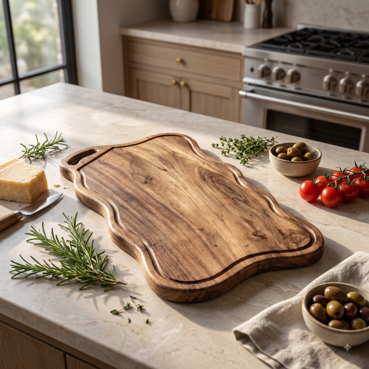 Babla Wood Chopping Board with Deep Juice Groove | 45 x 28 x 2.5 cm - KathValo