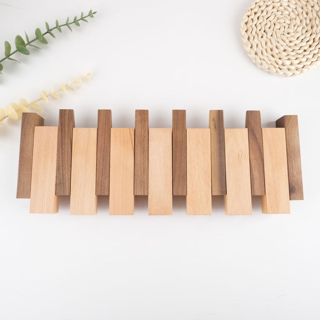 Premium wooden wall mounted hook rack for home