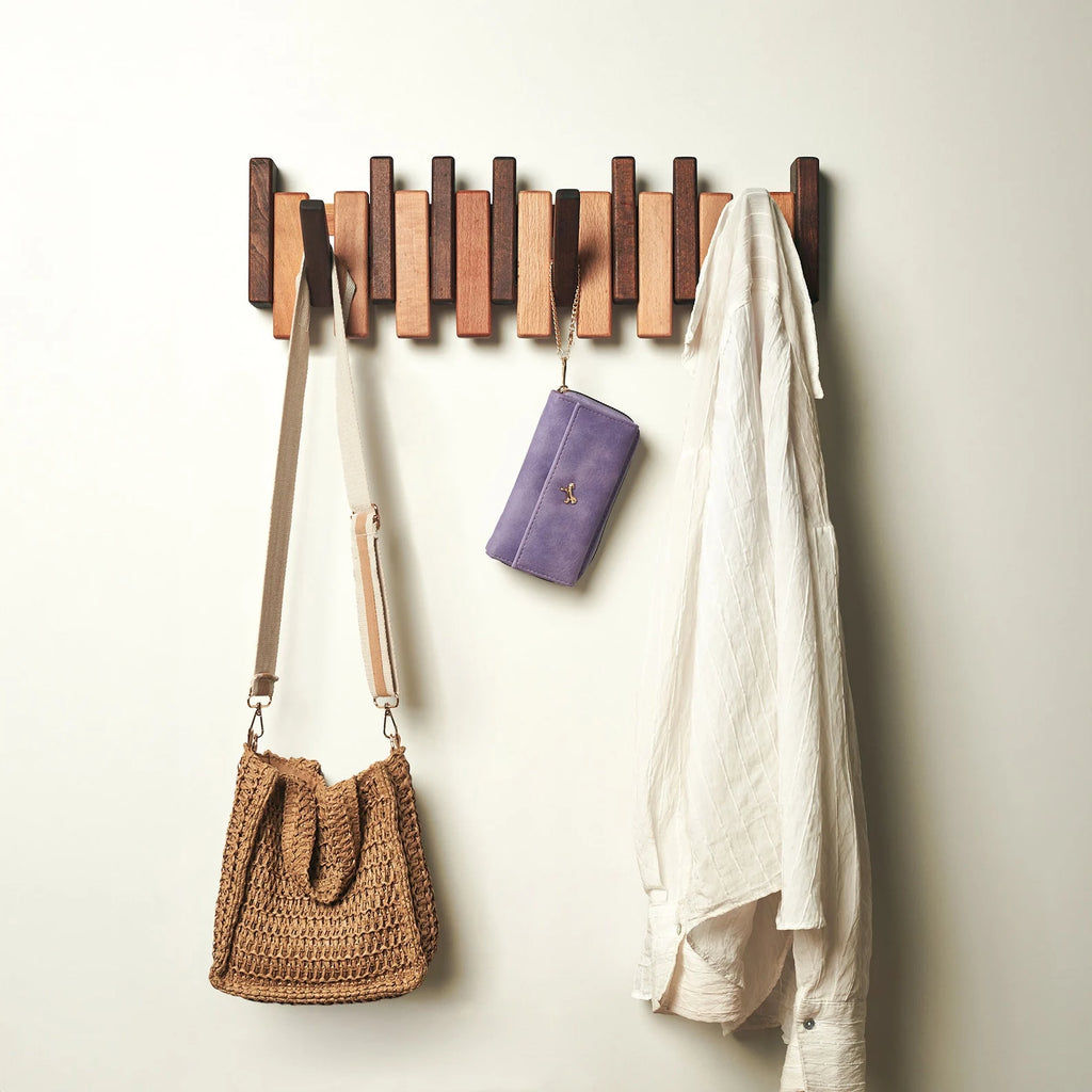 Premium Solid Wood Piano Wall Hook Rack - KathValo
