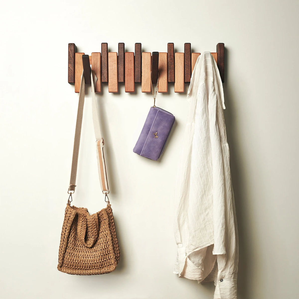Premium Solid Wood Piano Wall Hook Rack - KathValo