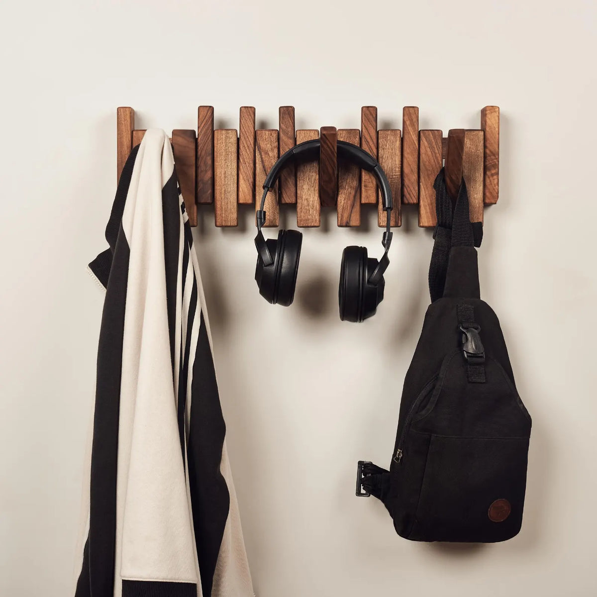 Premium Solid Wood Piano Wall Hook Rack - KathValo