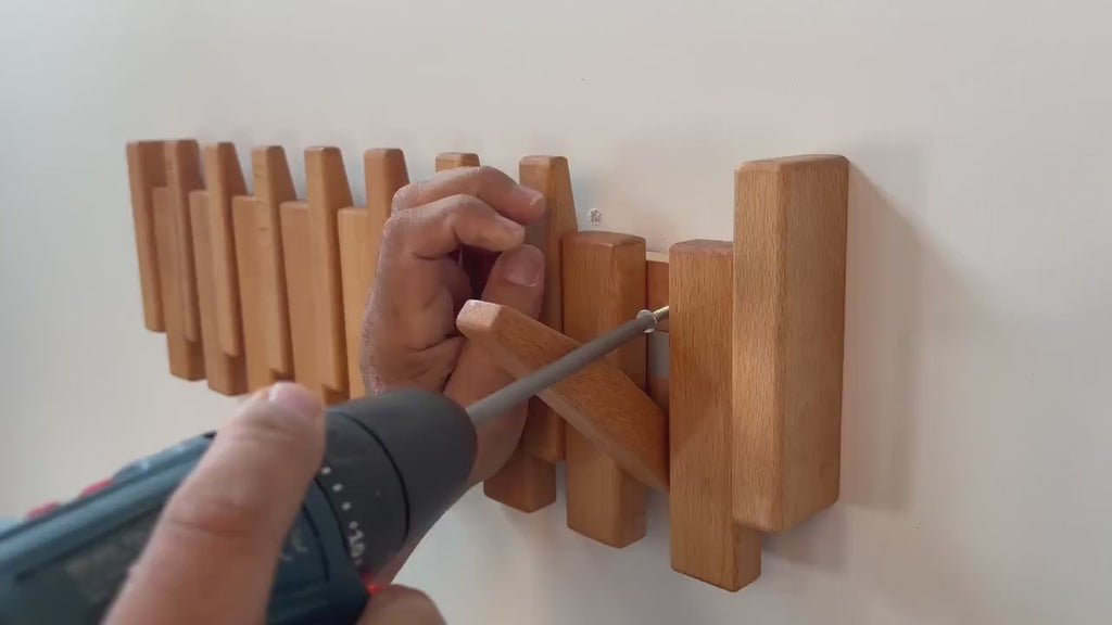 Premium Solid Wood Piano Wall Hook Rack